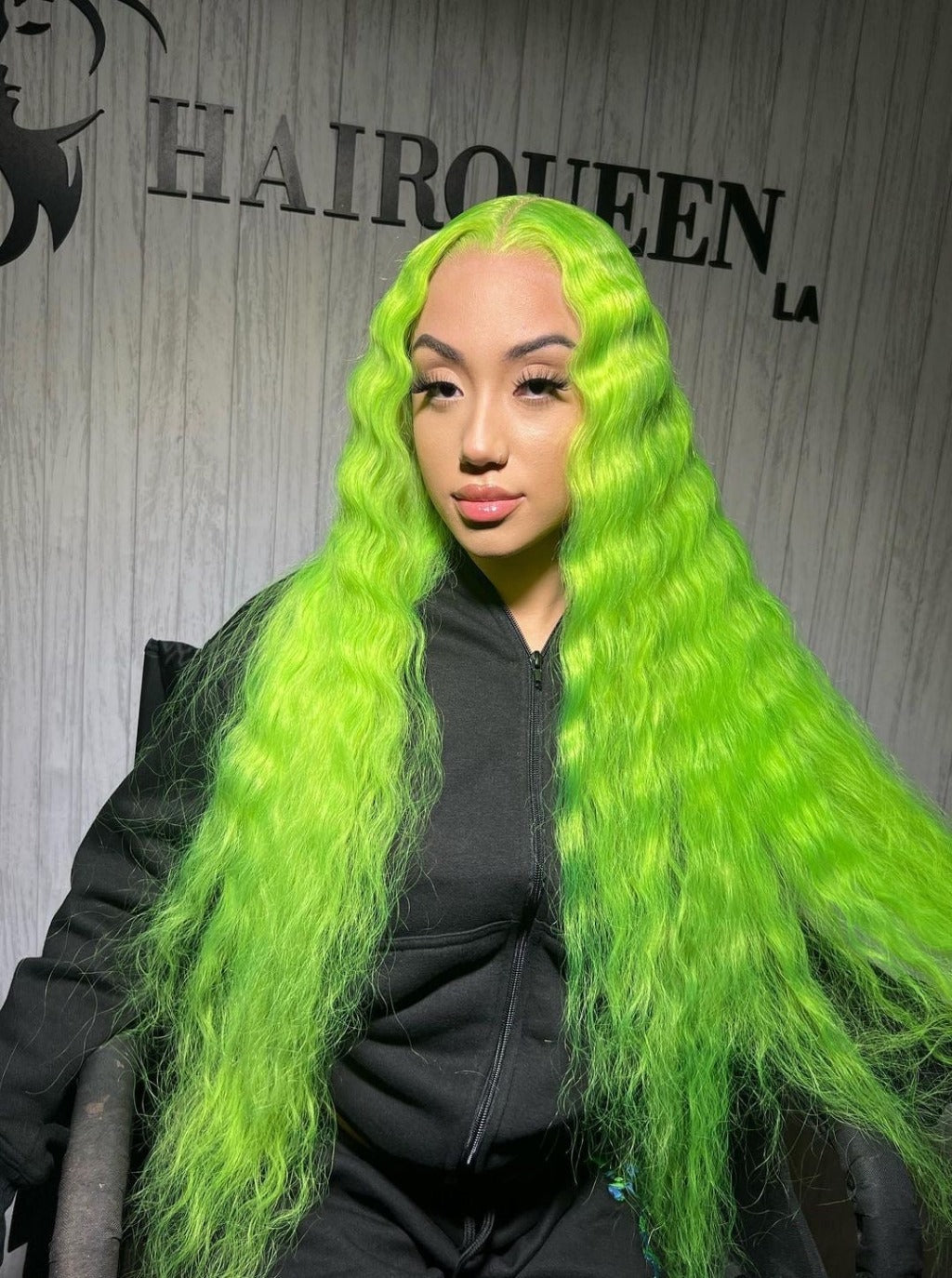 Lime Lace Wig