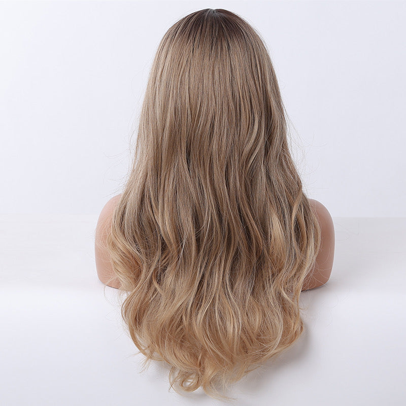 Long Ash Blonde Ombre Body Wave Synthetic Blend Wig