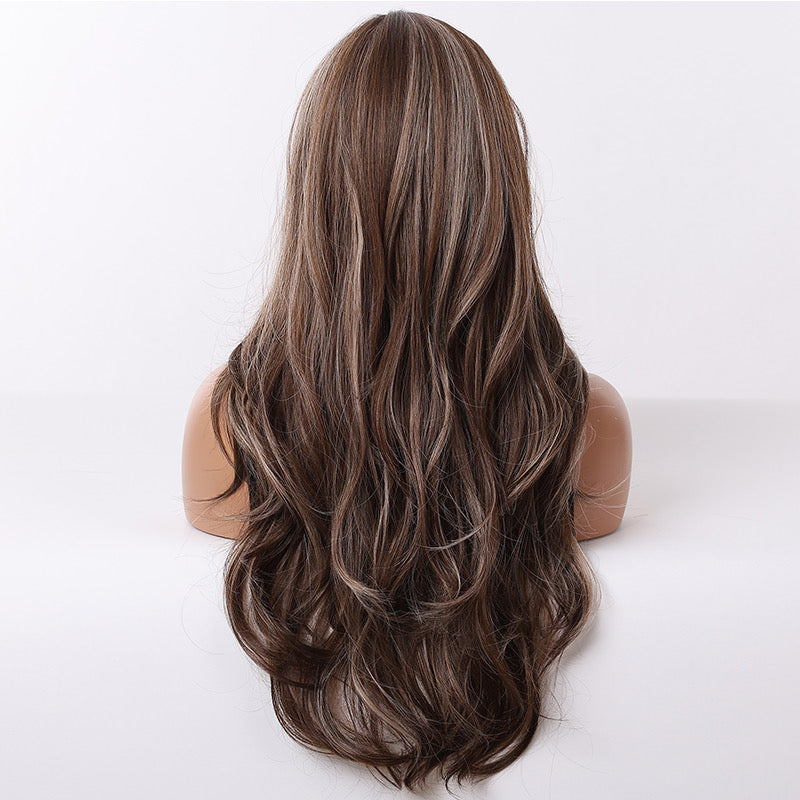 Synthetic Blend Sunlit Chestnut Highlight Wig